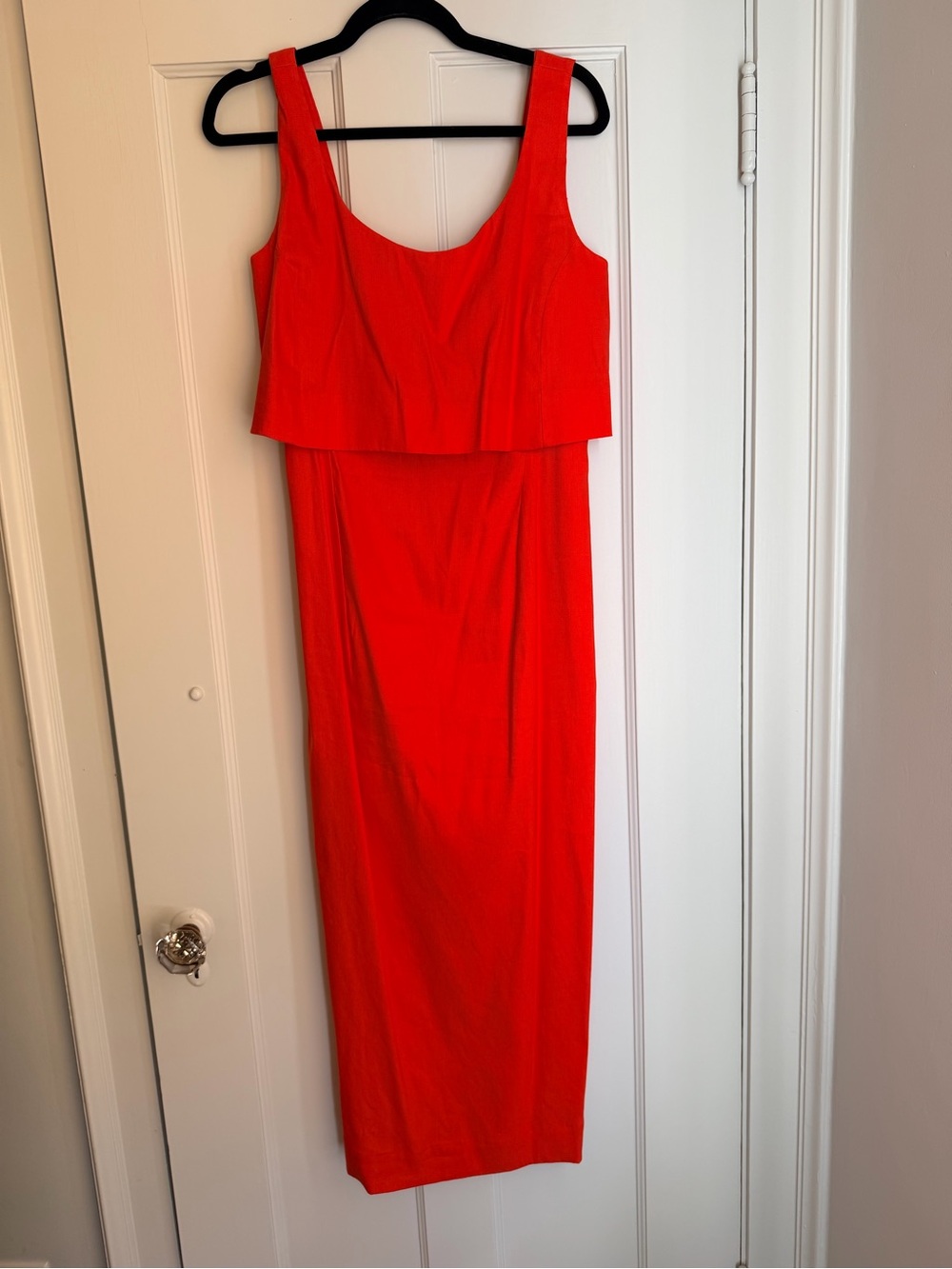 Emerson Fry Red Linen Overlay Maxi Dress Size S